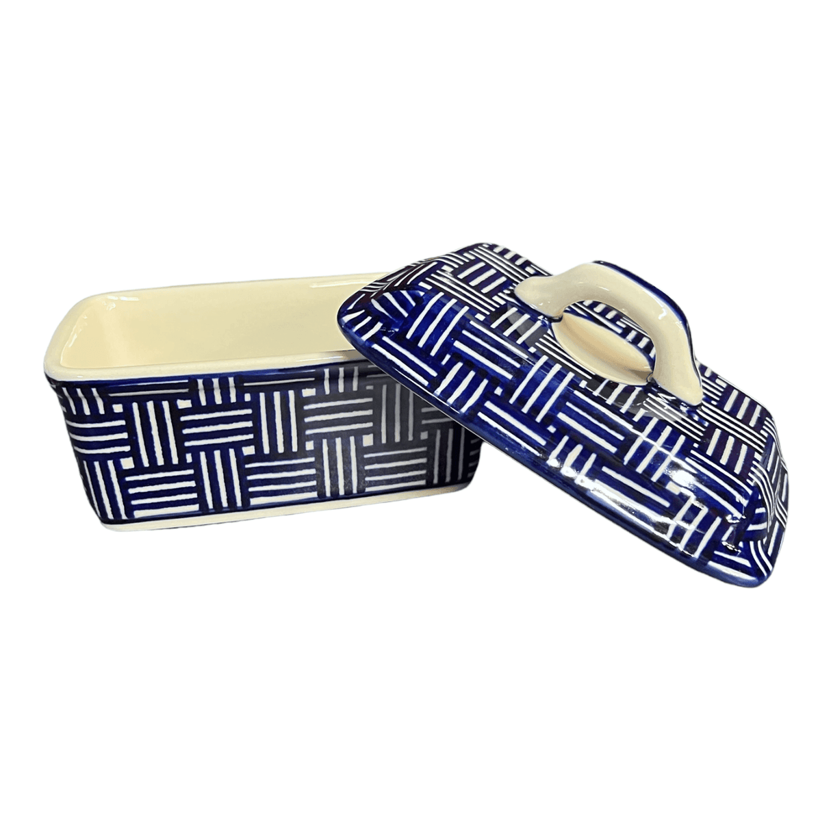 Butter Box, 5.75" x 4.25" in "Blue Basket Weave" by Manufaktura | M078U-32