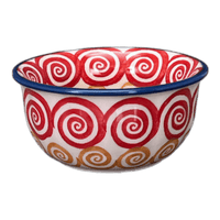 A picture of a Polish Pottery 3.5" Bowl (Psychedelic Swirl) | M081M-CMZK as shown at PolishPotteryOutlet.com/products/3-5-bowl-psychedelic-swirl-m081m-cmzk