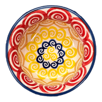 A picture of a Polish Pottery 3.5" Bowl (Psychedelic Swirl) | M081M-CMZK as shown at PolishPotteryOutlet.com/products/3-5-bowl-psychedelic-swirl-m081m-cmzk