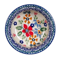 A picture of a Polish Pottery 3.5" Bowl (Ruby Bouquet) | M081S-DPCS as shown at PolishPotteryOutlet.com/products/35-bowls-ruby-bouquet
