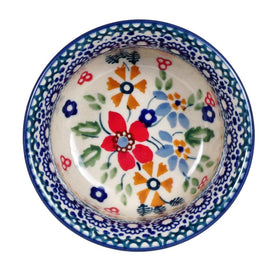 Polish Pottery 3.5" Bowl (Ruby Bouquet) | M081S-DPCS Additional Image at PolishPotteryOutlet.com