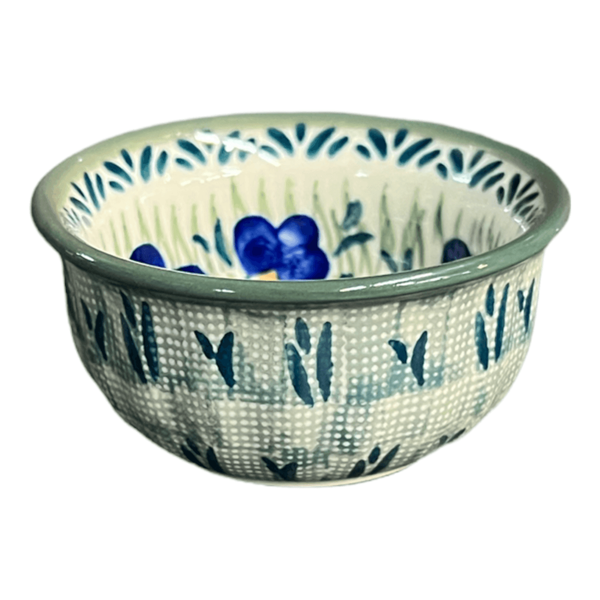 Bowl, Round, 3.5" in "Bold Blue Blossoms" by Manufaktura | M081S-JS48