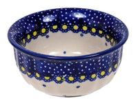 A picture of a Polish Pottery 3.5" Bowl (Pansies) | M081S-JZB as shown at PolishPotteryOutlet.com/products/35-bowls-pansies