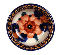 A picture of a Polish Pottery 3.5" Bowl (Bouquet in a Basket) | M081S-JZK as shown at PolishPotteryOutlet.com/products/35-bowls-bouquet-in-a-basket