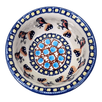 A picture of a Polish Pottery 3.5" Bowl (Ptak Parade) | M081S-KLP as shown at PolishPotteryOutlet.com/products/3-5-bowl-klp-m081s-klp