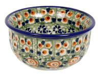 A picture of a Polish Pottery 3.5" Bowl (Perennial Garden) | M081S-LM as shown at PolishPotteryOutlet.com/products/35-bowls-perennial-garden