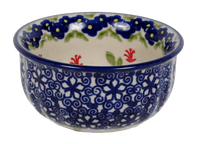 A picture of a Polish Pottery 3.5" Bowl (Floral Fantasy) | M081S-P260 as shown at PolishPotteryOutlet.com/products/3-5-bowl-floral-fantasy