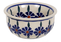 A picture of a Polish Pottery 3.5" Bowl (Floral Peacock) | M081T-54KK as shown at PolishPotteryOutlet.com/products/35-bowls-floral-peacock