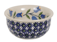 A picture of a Polish Pottery 3.5" Bowl (Lily of the Valley) | M081T-ASD as shown at PolishPotteryOutlet.com/products/35-bowls-lily-of-the-valley