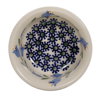 A picture of a Polish Pottery 3.5" Bowl (Lily of the Valley) | M081T-ASD as shown at PolishPotteryOutlet.com/products/35-bowls-lily-of-the-valley