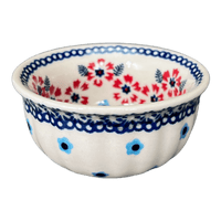 A picture of a Polish Pottery 3.5" Bowl (Floral Symmetry) | M081T-DH18 as shown at PolishPotteryOutlet.com/products/3-5-bowl-floral-symmetry-m081t-dh18