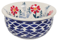 A picture of a Polish Pottery 3.5" Bowl (Butterfly Blossoms) | M081T-MM02 as shown at PolishPotteryOutlet.com/products/3-5-bowl-butterfly-blossoms