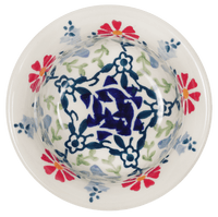 A picture of a Polish Pottery 3.5" Bowl (Butterfly Blossoms) | M081T-MM02 as shown at PolishPotteryOutlet.com/products/3-5-bowl-butterfly-blossoms