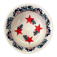 A picture of a Polish Pottery 3.5" Bowl (Evergreen Stars) | M081T-PZGG as shown at PolishPotteryOutlet.com/products/3-5-bowl-evergreen-stars-m081t-pzgg