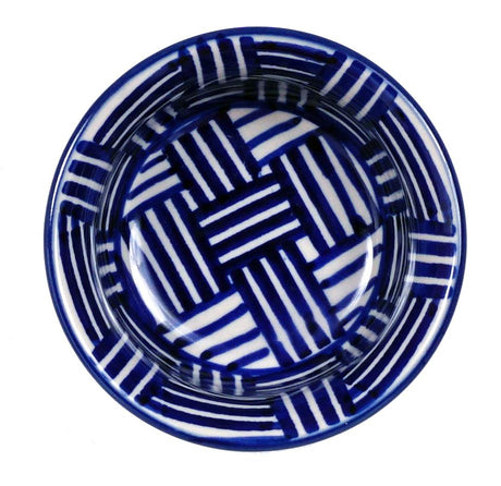 Bowl, Round, 3.5" in "Blue Basket Weave" by Manufaktura | M081U-32