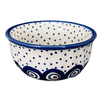 A picture of a Polish Pottery 3.5" Bowl (Peacock Dot) | M081U-54K as shown at PolishPotteryOutlet.com/products/3-5-bowl-peacock-dot-m081u-54k