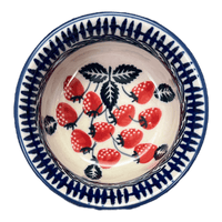 A picture of a Polish Pottery 3.5" Bowl (Fresh Strawberries) | M081U-AS70 as shown at PolishPotteryOutlet.com/products/3-5-bowl-fresh-strawberries-m081u-as70