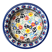 A picture of a Polish Pottery 3.5" Bowl (Floral Swirl) | M081U-BL01 as shown at PolishPotteryOutlet.com/products/3-5-bowl-floral-swirl-m081u-bl01