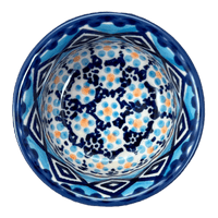 A picture of a Polish Pottery 3.5" Bowl (Blue Diamond) | M081U-DHR as shown at PolishPotteryOutlet.com/products/3-5-bowl-blue-diamond-m081u-dhr