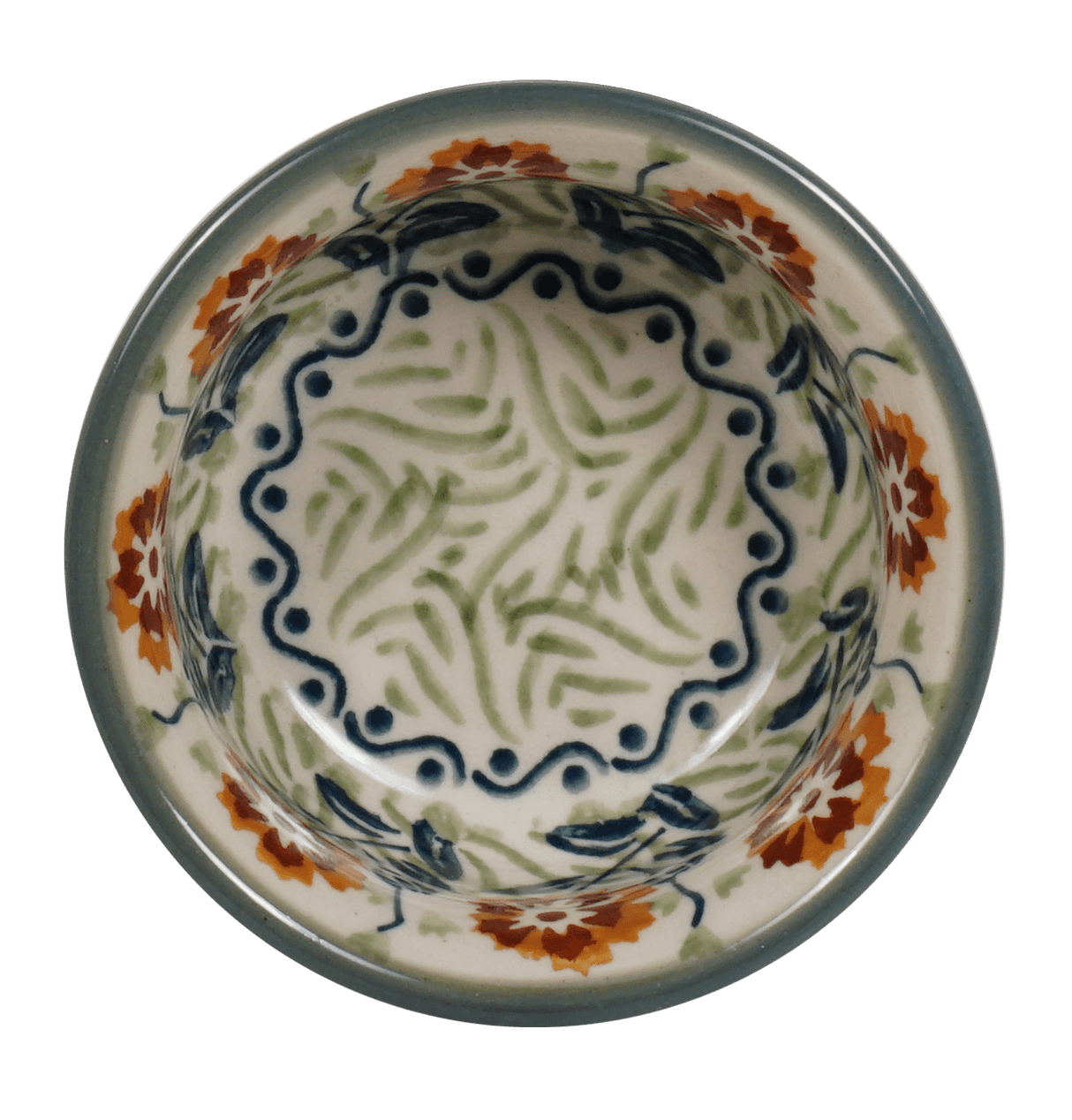 Bowl, Round, 3.5" in "Green Floral Vine" by Manufaktura | M081U-KLA