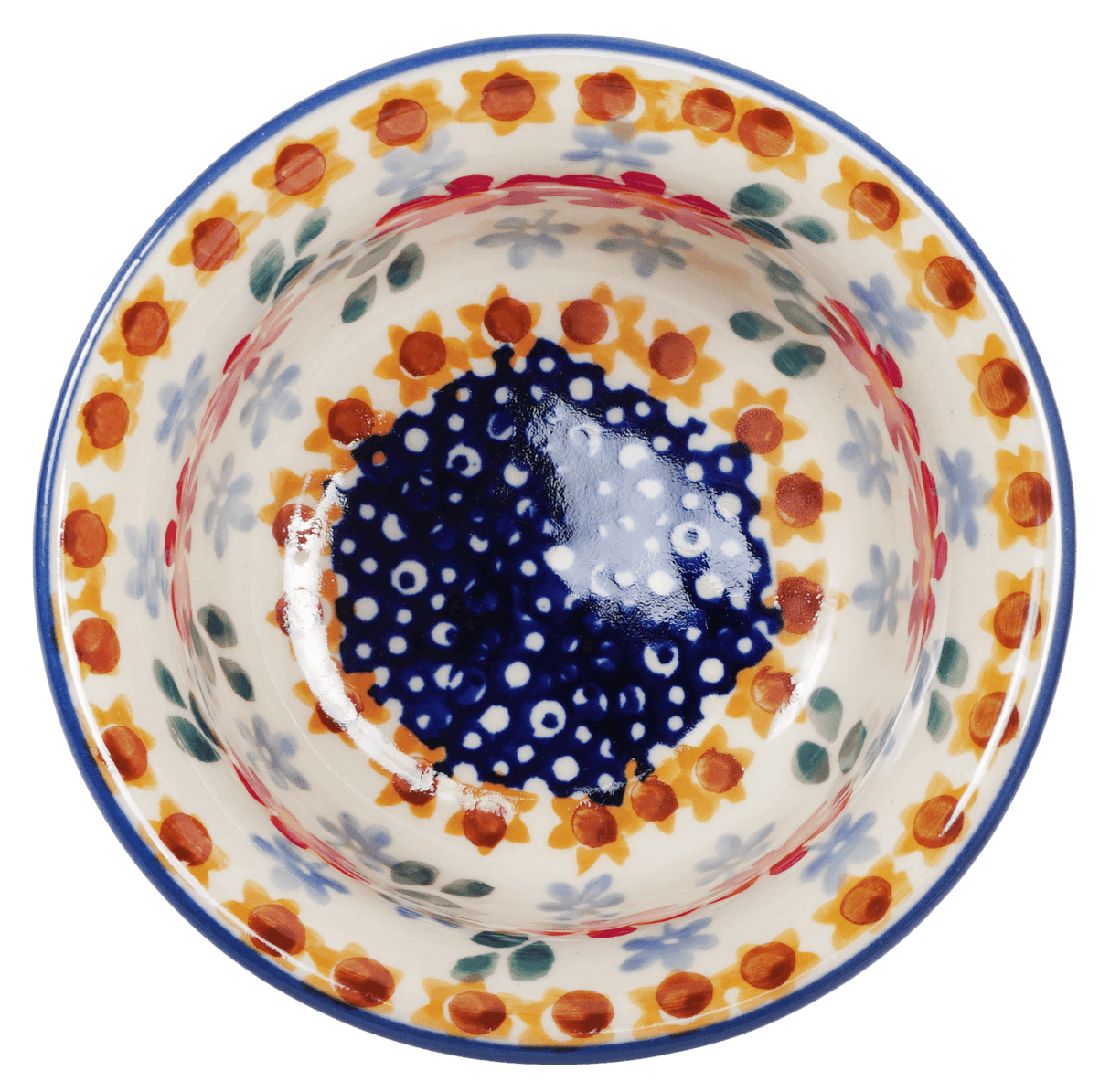 Bowl, Round, 3.5" in "Red Daisy Daze" by Manufaktura | M081U-P227