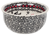 Bowl, Round, 4.5" in "Duet in Black & Red" by Manufaktura | M082S-DPCC