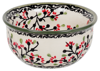 A picture of a Polish Pottery 4.5" Bowl (Cherry Blossom) | M082S-DPGJ as shown at PolishPotteryOutlet.com/products/45-bowls-cherry-blossom