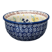 A picture of a Polish Pottery 4.5" Bowl (Beautiful Botanicals) | M082S-DPOG as shown at PolishPotteryOutlet.com/products/4-5-bowl-beautiful-botanicals-m082s-dpog
