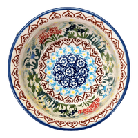A picture of a Polish Pottery 4.5" Bowl (Beautiful Botanicals) | M082S-DPOG as shown at PolishPotteryOutlet.com/products/4-5-bowl-beautiful-botanicals-m082s-dpog