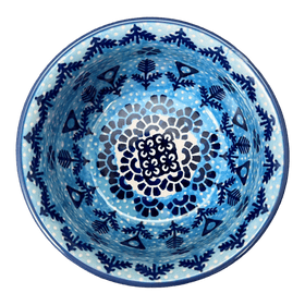 Polish Pottery 4.5" Bowl (Alpine Blues) | M082S-DSN Additional Image at PolishPotteryOutlet.com