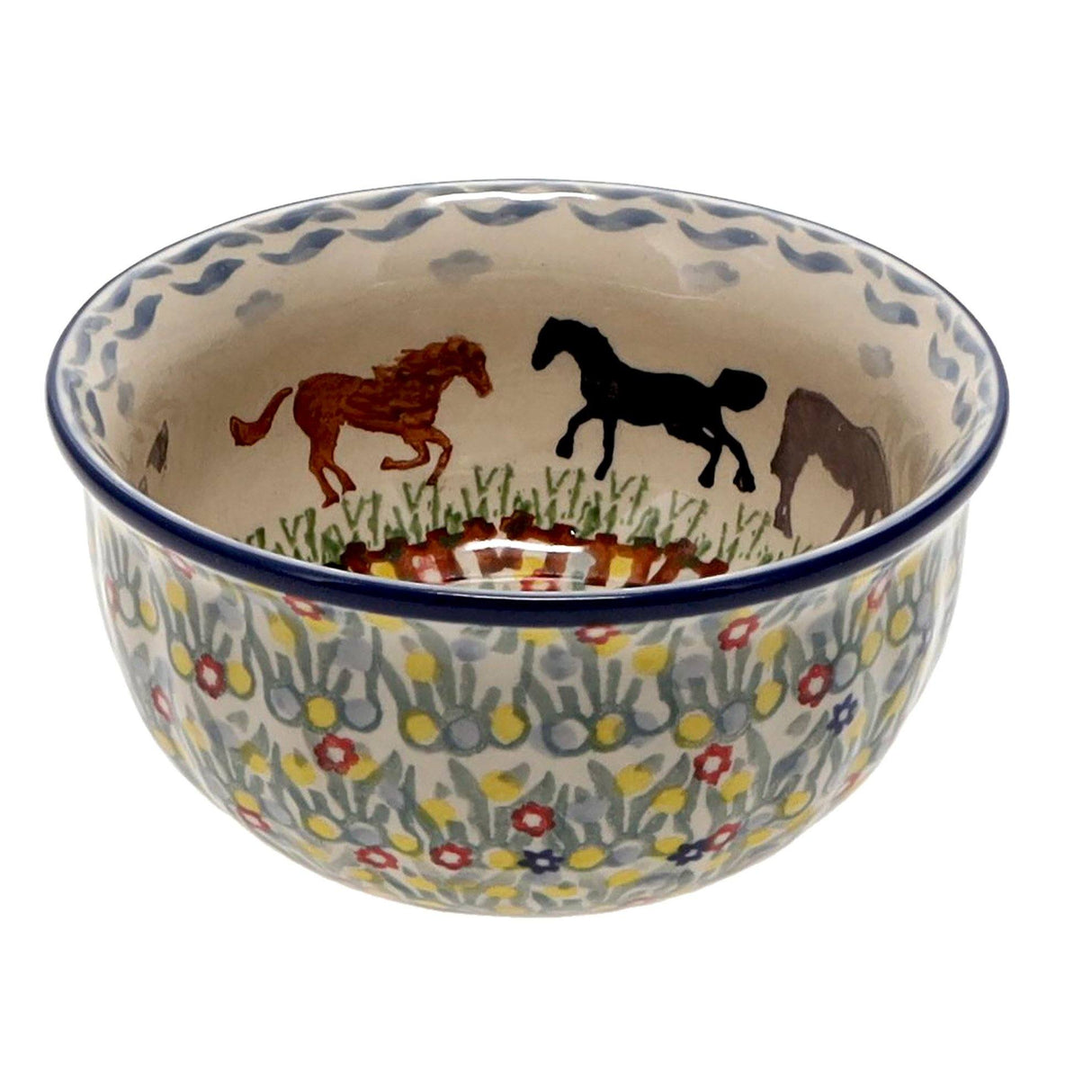 Bowl, Round, 4.5" in "Wild Horses" by Manufaktura | M082S-INK1