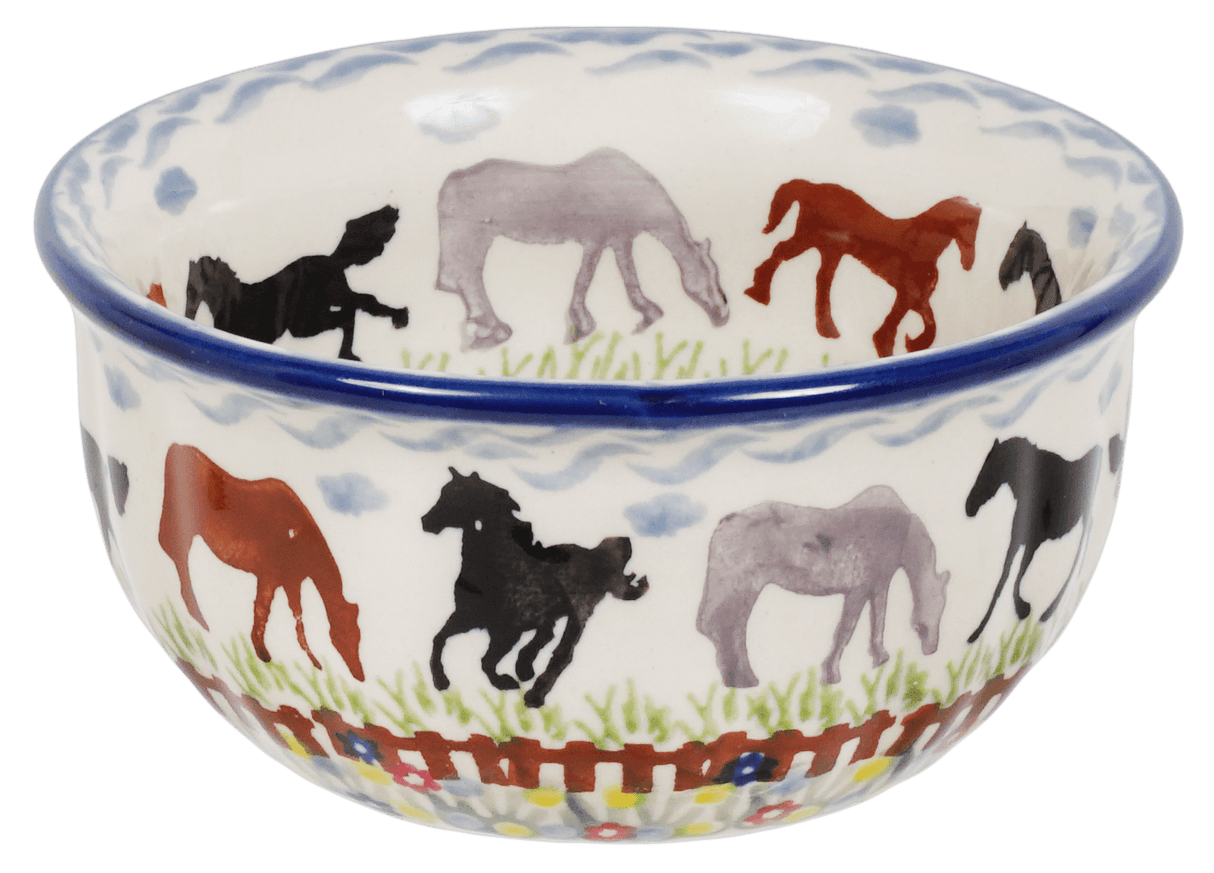 Bowl, Round, 4.5" in "Wild Horses" by Manufaktura | M082S-INK1