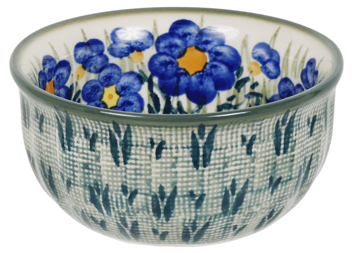 Bowl, Round, 4.5" in "Bold Blue Blossoms" by Manufaktura | M082S-JS48