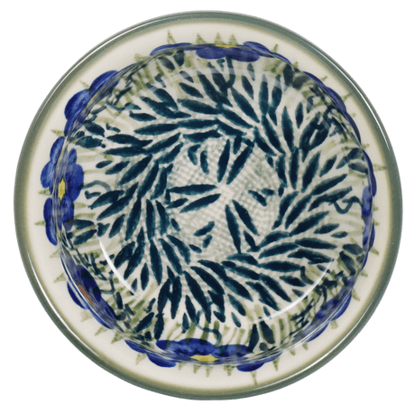 Bowl, Round, 4.5" in "Bold Blue Blossoms" by Manufaktura | M082S-JS48