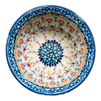 A picture of a Polish Pottery 4.5" Bowl (Sunny Border) | M082S-JZ41 as shown at PolishPotteryOutlet.com/products/4-5-bowl-sunny-border-m082s-jz41