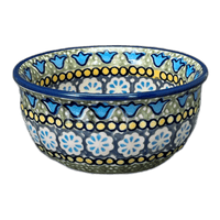 A picture of a Polish Pottery 4.5" Bowl (Blue Bells) | M082S-KLDN as shown at PolishPotteryOutlet.com/products/4-5-bowl-bleu-bells-m082s-kldn