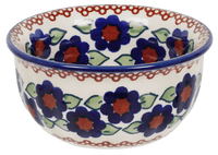 A picture of a Polish Pottery 4.5" Bowl (Violets) | M082S-MDM as shown at PolishPotteryOutlet.com/products/45-bowls-violets
