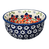 A picture of a Polish Pottery 4.5" Bowl (Stellar Celebration) | M082S-P309 as shown at PolishPotteryOutlet.com/products/4-5-bowl-stellar-celebration-m082s-p309
