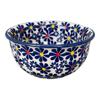 A picture of a Polish Pottery 4.5" Bowl (Field of Daisies) | M082S-S001 as shown at PolishPotteryOutlet.com/products/4-5-bowl-s001-m082s-s001