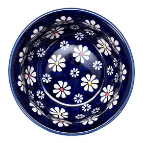 Polish Pottery 4.5" Bowl (Midnight Daisies) | M082S-S002 Additional Image at PolishPotteryOutlet.com