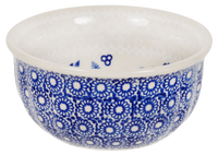 A picture of a Polish Pottery 4.5" Bowl (Duet in Blue & White) | M082S-SB04 as shown at PolishPotteryOutlet.com/products/4-5-bowls-duet-in-blue-white