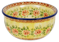 A picture of a Polish Pottery 4.5" Bowl (Bountiful Blossoms) | M082S-WKLZ as shown at PolishPotteryOutlet.com/products/45-bowls-bountiful-blossoms