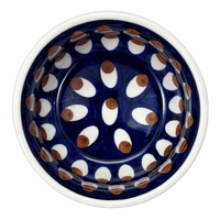 A picture of a Polish Pottery 4.5" Bowl (Pheasant Feathers) | M082T-52 as shown at PolishPotteryOutlet.com/products/4-5-bowl-pheasant-feathers-m082t-52
