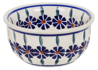 A picture of a Polish Pottery 4.5" Bowl (Floral Peacock) | M082T-54KK as shown at PolishPotteryOutlet.com/products/45-bowls-floral-peacock