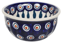 A picture of a Polish Pottery 4.5" Bowl (Peacock) | M082T-54 as shown at PolishPotteryOutlet.com/products/45-bowls-peacock
