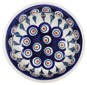 Polish Pottery 4.5" Bowl (Peacock) | M082T-54 Additional Image at PolishPotteryOutlet.com