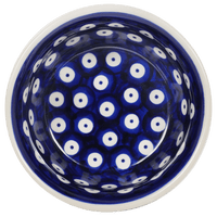 A picture of a Polish Pottery 4.5" Bowl (Dot to Dot) | M082T-70A as shown at PolishPotteryOutlet.com/products/45-bowls-dot-to-dot