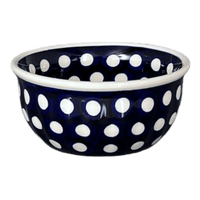 A picture of a Polish Pottery 4.5" Bowl (Hello Dotty) | M082T-9 as shown at PolishPotteryOutlet.com/products/4-5-bowl-hello-dotty-m082t-9