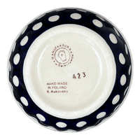 A picture of a Polish Pottery 4.5" Bowl (Hello Dotty) | M082T-9 as shown at PolishPotteryOutlet.com/products/4-5-bowl-hello-dotty-m082t-9
