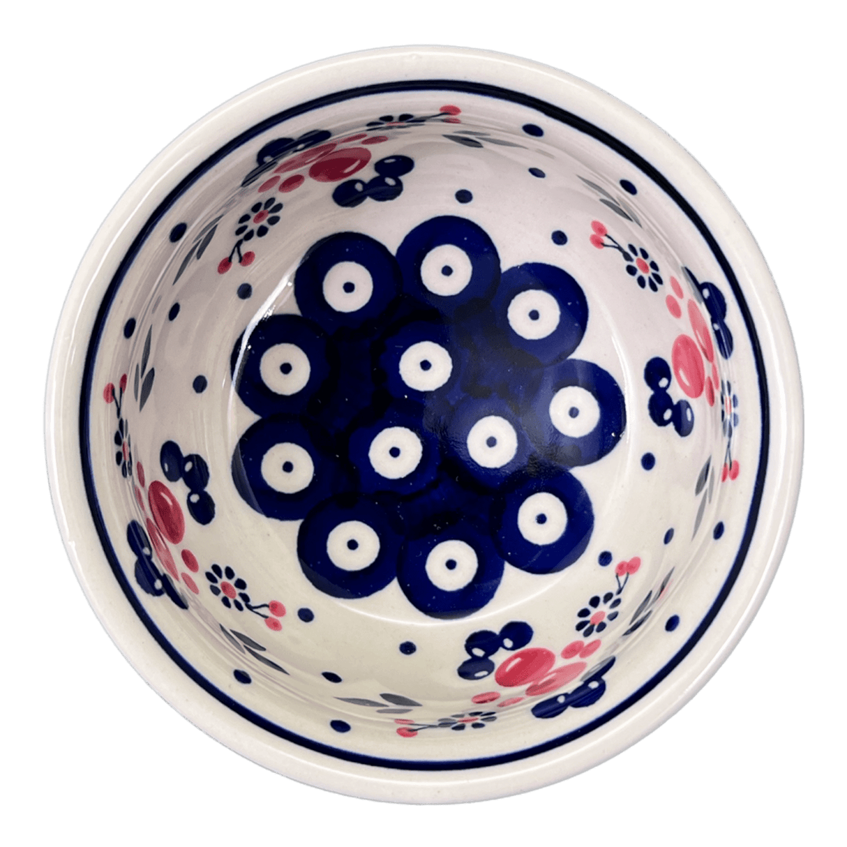 Bowl, Round, 4.5" in "Berry Dot" by Manufaktura | M082T-BL04